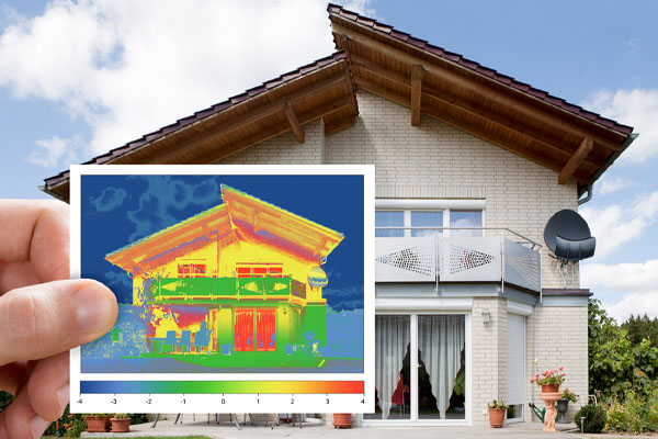 Infrared Thermovision Image Depicting Insultation For Homes