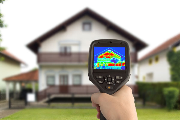 thermal image of the house during an energy audit