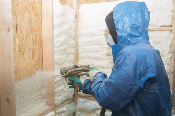 image of a spray foam insulation installation by a insulation contractor