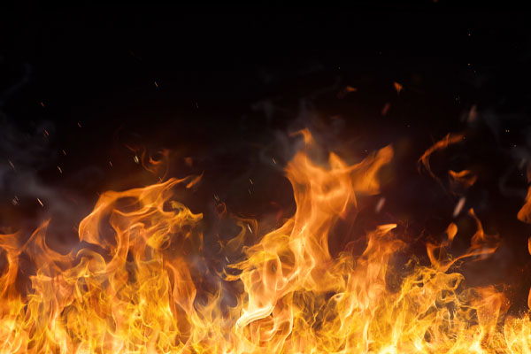 image of a fire depicting spray foam fire retardant