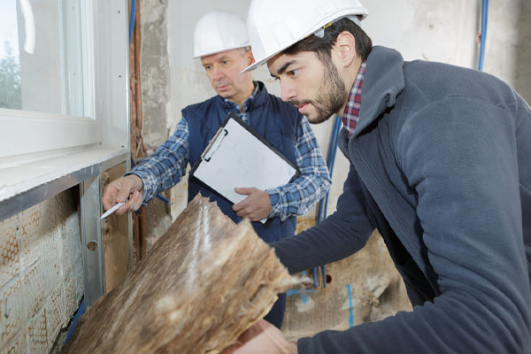 image of insulation contractors removing old insulation