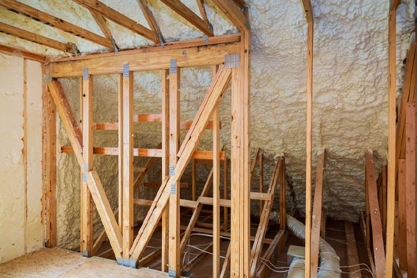 image of spray foam insulation in home