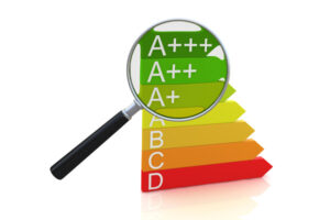 image of a energy efficiency rating chart depicting home efficiency and spray foam insulation