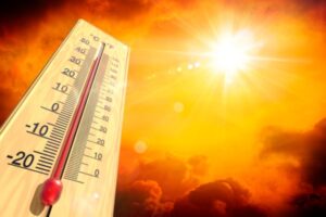 thermometer under the extreme summer heat