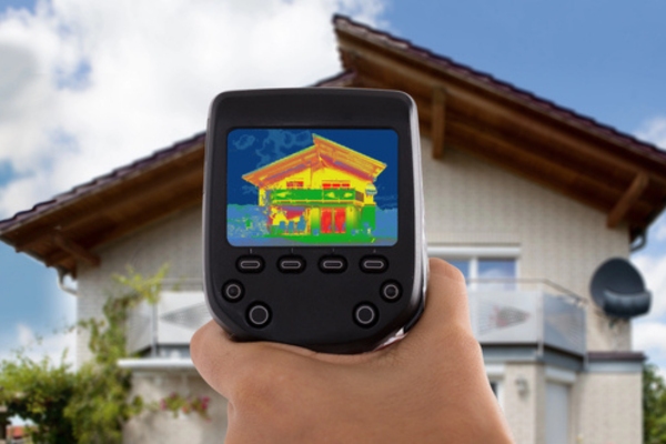 professional home energy audit using thermal camera