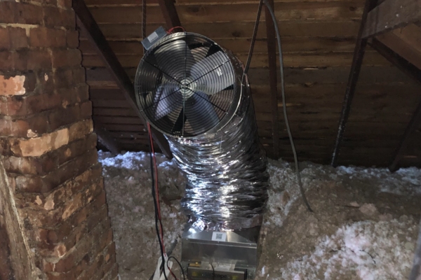 Whole House fan installed in the attic