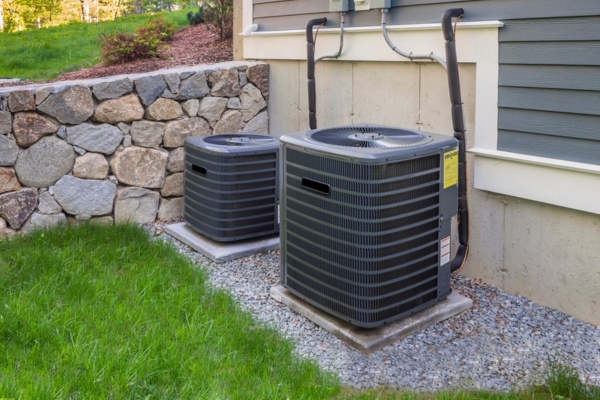 air conditioner units installed beside the house