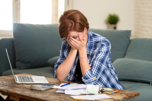 woman looking problematic from high energy bills due to Hidden Insulation Problems