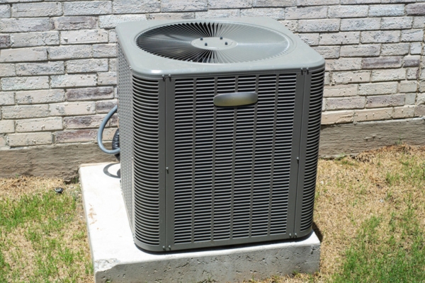 central air conditioner installed at the back of the house